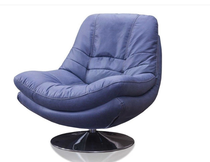 Blue leather swivel online chair